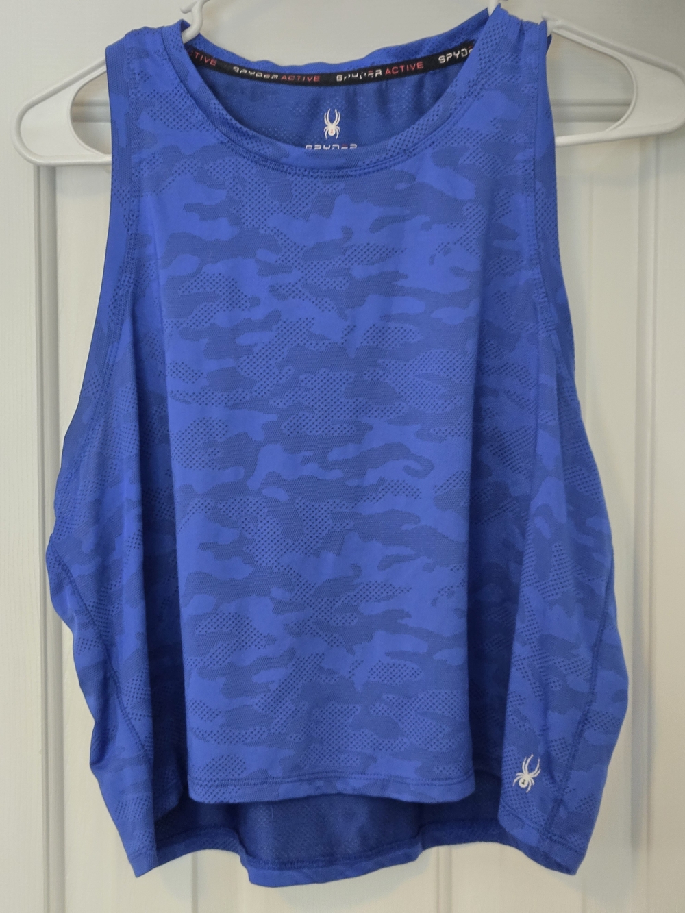 Spyder Women’s Blue Camo Active Tank Top Breathable Stretchy Size L